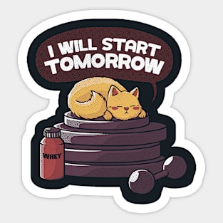 I will start tomorrow black by Tobe Fonseca Sticker